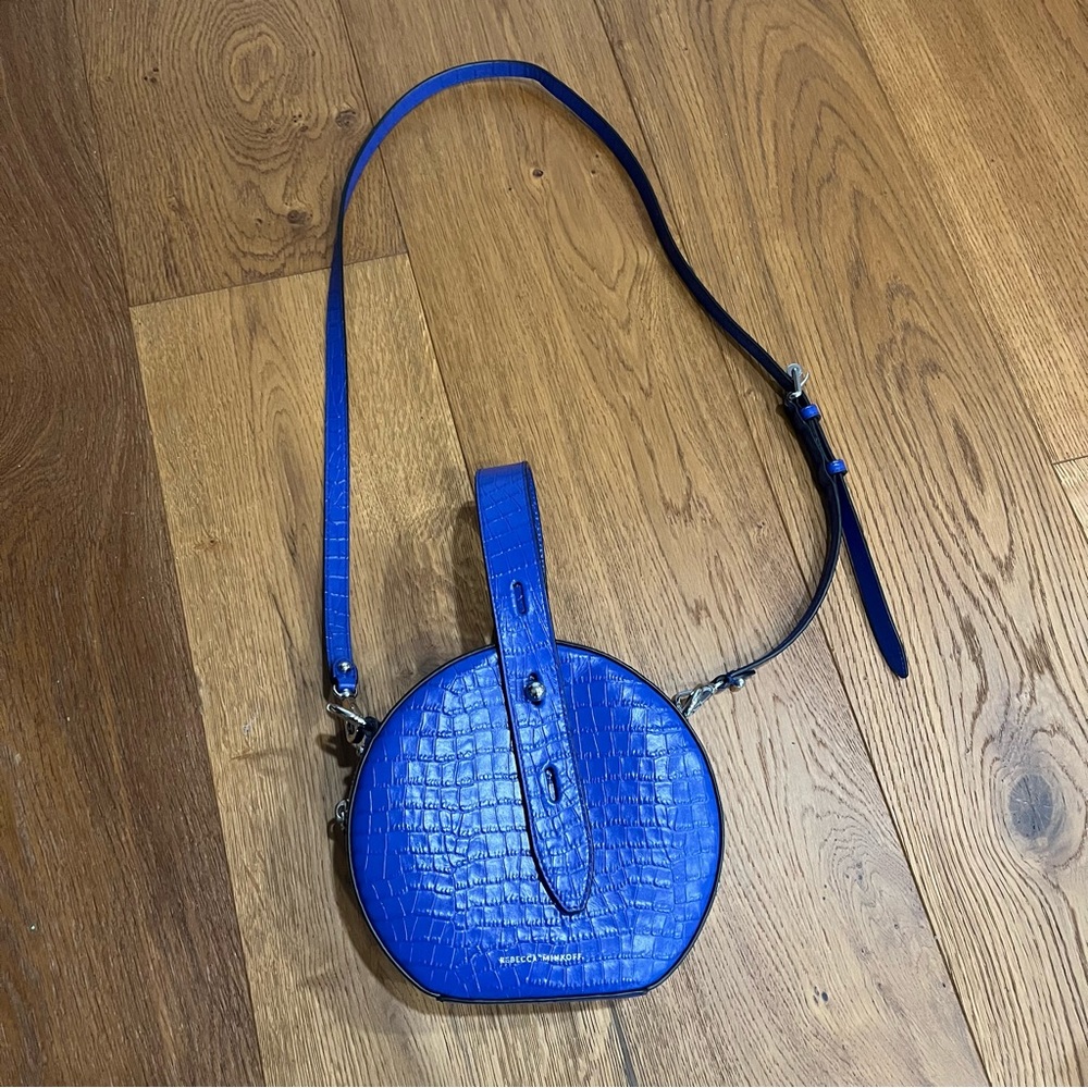 rebecca minkoff kate circle croc embossed bag
